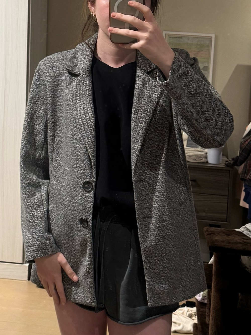 Classic Gray women’s Wool-Blend Blazer Jacket